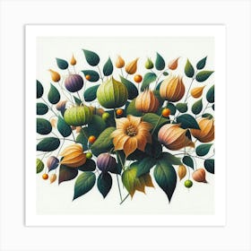 Scandinavian Art, Physalis berries Art Print