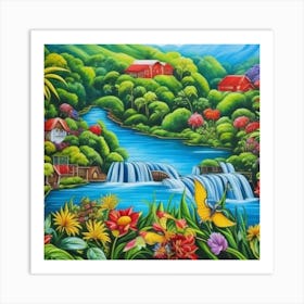 Tropical Landscape Painting 3 Art Print