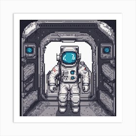 Pixel Astronaut Art Print