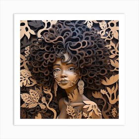 African Woman With Afro 9 Art Print