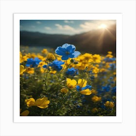 Cosmos Flowers Art Print