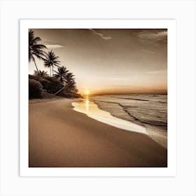 Sunset At The Beach 408 Art Print