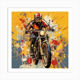 Motorcycle Rider 3 Art Print