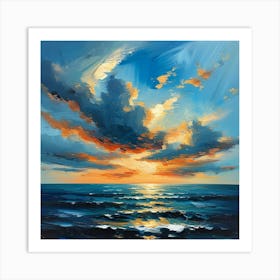 Sunset Over The Ocean 21 Art Print