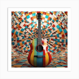 Colorful Guitar Art Print