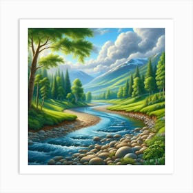 River In The Mountains 7 Art Print