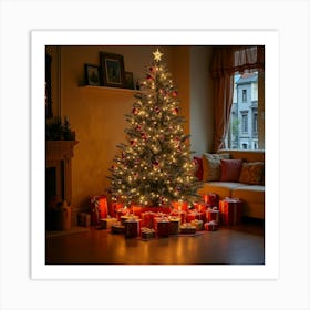 Asm Decorated Christmas Tree With Lots Of Presents 2c348a20 185f 4355 8cc6 57f42d1abe6d Art Print