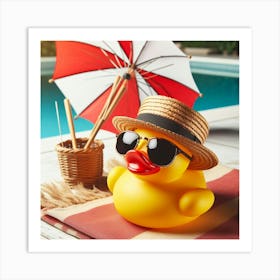 Rubber Duck In The Pool 1 Art Print