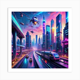 Futuristic Cityscape Art Print