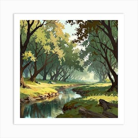 Landscape Painting 17 Art Print