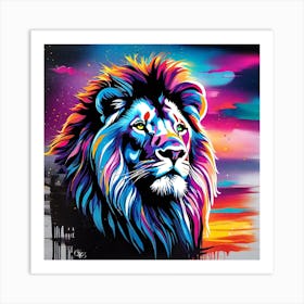 Lion Painting 10 Art Print