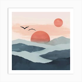 Sunset In The Mountains Art Print