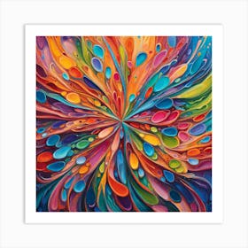 A Brightly Colored Abstract Painting (3) Art Print