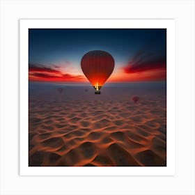 Hot Air Balloon In The Desert Art Print