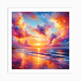 Sunset On The Beach 19 Art Print