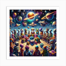 Christmas In Space Art Print