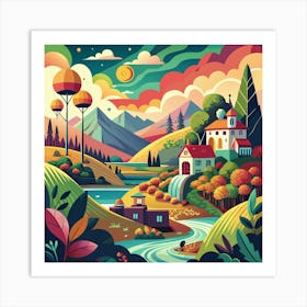 Landscape Painting 12 Art Print