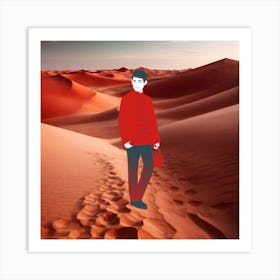 Man In The Desert Art Print