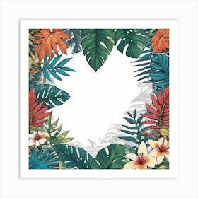 Tropical Leaves Frame 3 Art Print