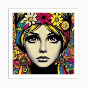 Psychedelic Girl Art Print