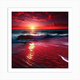 Sunset On The Beach 500 Art Print