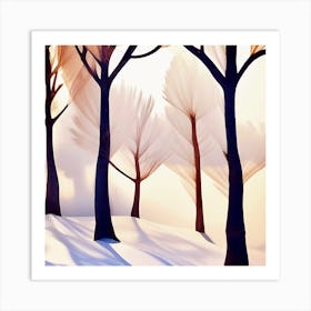 Trees In The Snow Art Print