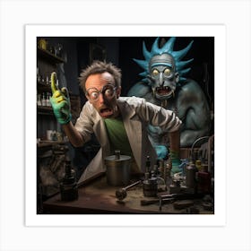 Rick And Morty Finds Himself In Cartoon Art Print