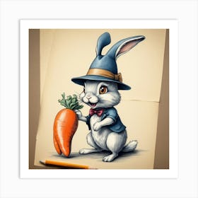 Rabbit With Carrot 4 Art Print