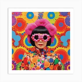 Asian Woman With Sunglasses Art Print