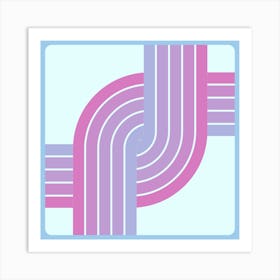 Pink And Purple Stripes Art Print