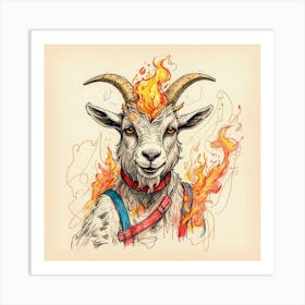 Goat On Fire 16 Art Print