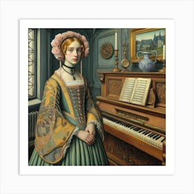 Lady At The Piano Art Print