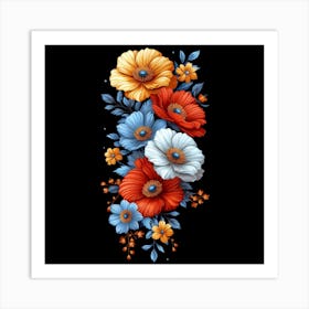 Russian Flowers Art Print