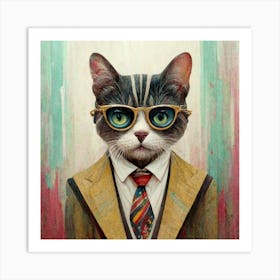 Fashion Cat Art Print 8 Art Print