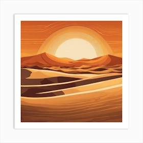 Sunset In The Desert 8 Art Print