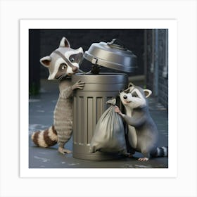 A 3d Render Of A Raccoon And An Opossum Ov53tmops0kfspj9j3k0tq Siio3rpzttcf8qo0ey6jva Art Print