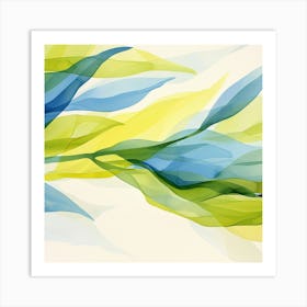 Blue And Green Leaves Art Print