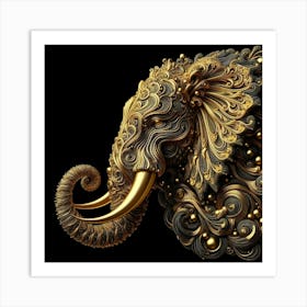 Golden Elephant 10 Art Print