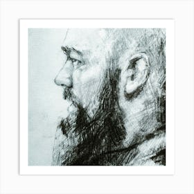 Portrait Of A Bearded Man Art Print