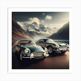 Alpine And Aston Martin Vintage Cars  Art Print