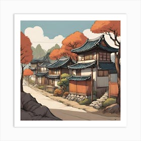 Asian Village Art Print