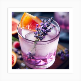 Lavender Drink With Grapefruit Art Print