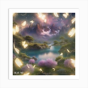 Landscape Butterflies Art Print