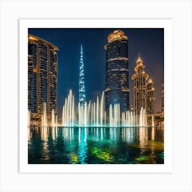 Dubai At Night 2 Art Print