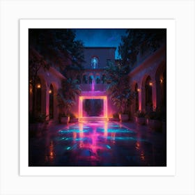 Courtyard At Night 2 Art Print