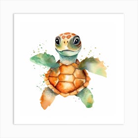 Baby Sea Turtle Watercolour 7 Art Print