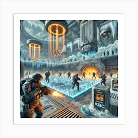 A Futuristic Sci Fi Scene Illustrating The Tactics Art Print