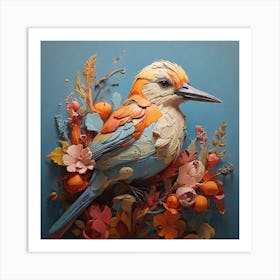 Bird In Flowers Art Print