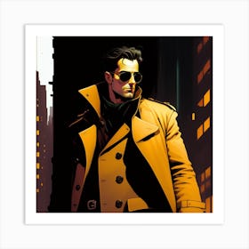 Man In A Trench Coat Art Print