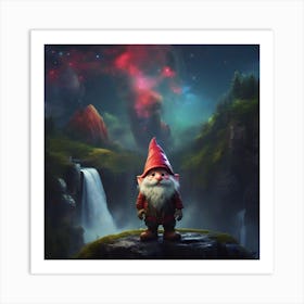 Gnome in a mushroom hat 1 Art Print